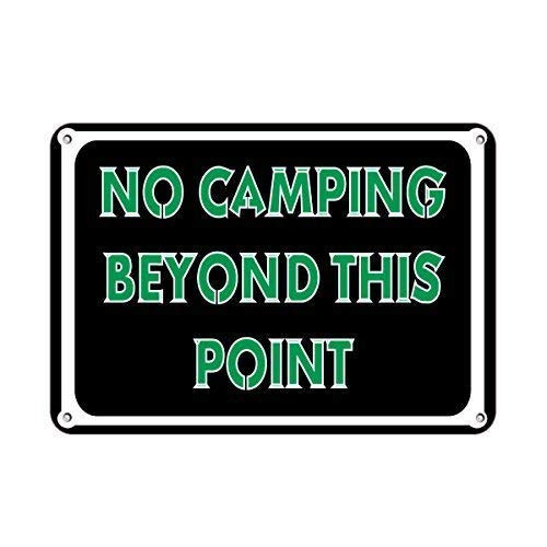DYLAN MILLER Safety Sign - No Camping Beyond This Point Campground Signs DYU0031 8 x 12 Inches Metal Sign Durable Indoor and Outdoor Signs Street Signs