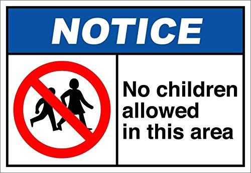 DYLAN MILLER Safety Sign - No Children Allowed in This Area Notice OSHA ANSI DYU0606 8 x 12 Inches Metal Sign Durable Indoor and Outdoor Signs Street Signs