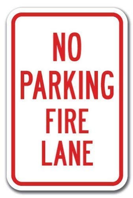 DYLAN MILLER Safety Sign - No Parking Fire Lane Sign DYU0287 8 x 12 Inches Metal Sign Durable Indoor and Outdoor Signs Street Signs