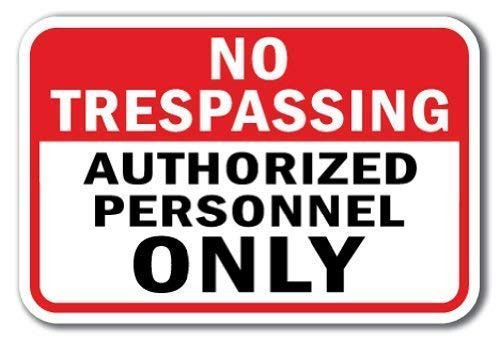 DYLAN MILLER Safety Sign - No Trespassing Authorized Personnel Only Sign DYU0821 8 x 12 Inches Metal Sign Durable Indoor and Outdoor Signs Street Signs