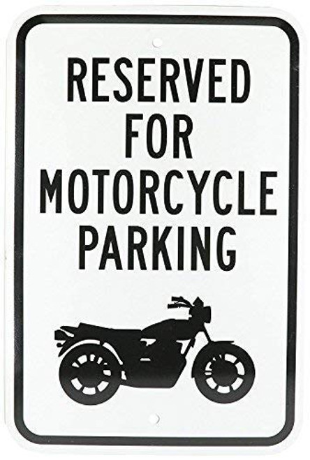 DYLAN MILLER Safety Sign - Reserved for Motorcycle Parking Sign DYU0571 8 x 12 Inches Metal Sign Durable Indoor and Outdoor Signs Street Signs