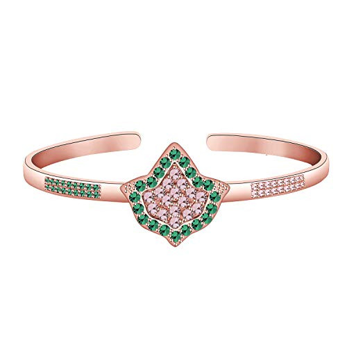 CHOORO AKA Sorority Gifts Graduation Gift AKA Pink and Green Charm Bracelet Alpha Kappa Alpha Paraphernalia Graduation Jewelry  Pink Green Cuff