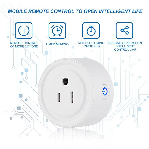 3Stone Smart Plug Mini, No Hub Required, Wi-Fi, Compatible with Amazon Alexa, Control your Devices from Anywhere