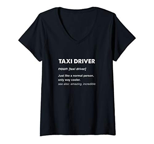 Womens Taxi driver Shirt   Taxi Driver Gift V-Neck T-Shirt