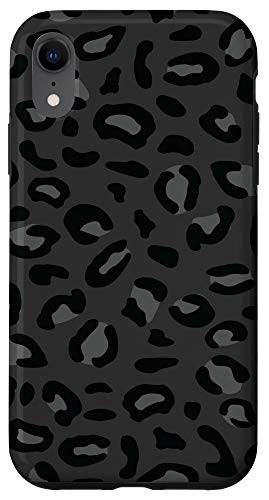 iPhone XR Black Grey Leopard Skin Cheetah Pattern Personalized Case