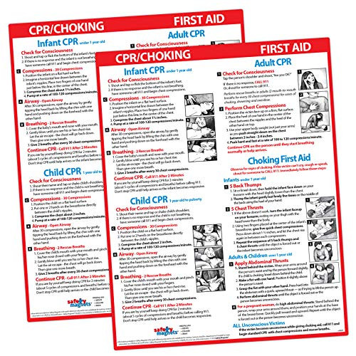 Choking First Aid Fridge Magnets (2 Pack) - Heimlich Maneuver Guide For Infants, Kids, Adults