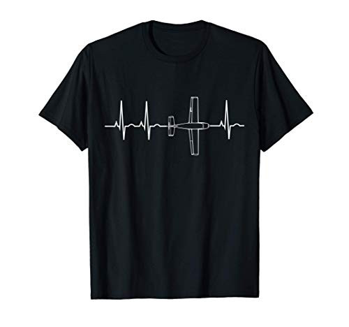 Airplane Pilot Shirt Pilot Heartbeat T-Shirt Flying Gift Tee T-Shirt