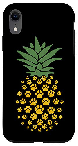 iPhone XR Hawaiian Island Pineapple Dog Paw Print Dog Lovers Gift Case