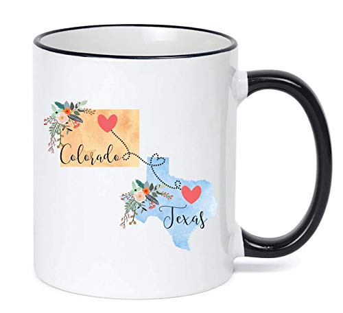 Texas to Colorado Mug Colorado to Texas Mug Texas Colorado Gift Colorado Texas Coffee Cup