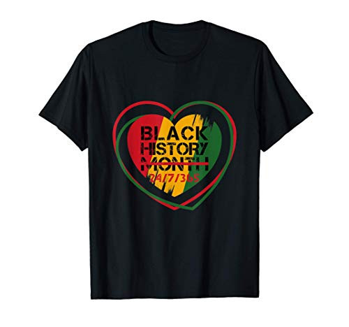 Black History Month 24 7 365 African Melanin Black Pride T-Shirt