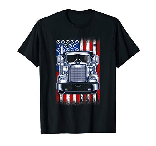 Trucker American Flag Patriotic Truck Driver Distressed Gift T-Shirt Trucker American Flag Patriotic Truck Driver Distressed Gift T-Shirt