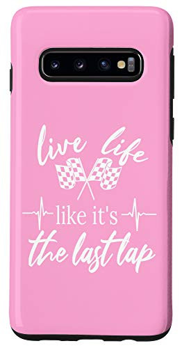 Galaxy S10 Checkered Flag Finish Line Dirt Car Racing Quotes Case