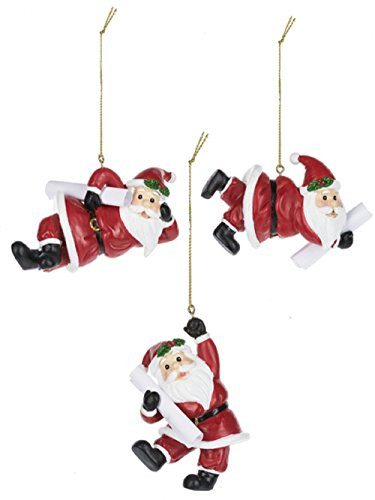 Ganz Christmas List Santa Ornaments Set of 3 Assorted