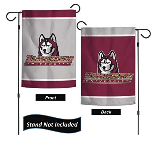 Bloomsburg University Huskies 12.5  x 18 inch Double Sided Yard and Garden College Banner Flag is Printed in The USA