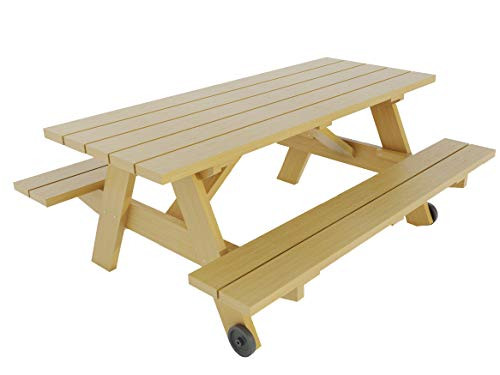 Picnic Table with Benches Plans DIY Outdoor Patio Garden Furniture Build Your Own
