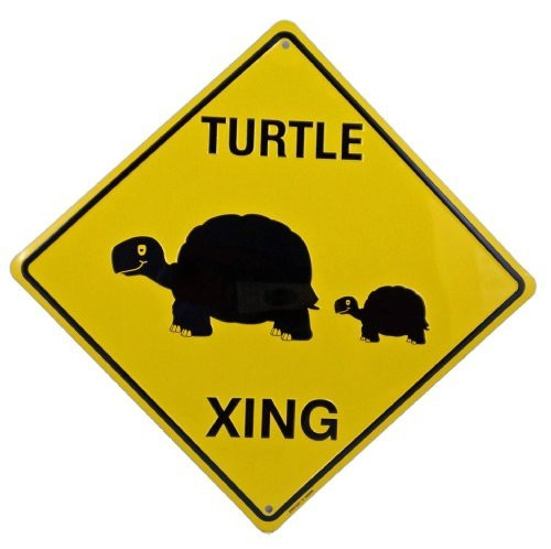 Turtle Crossing Xing Metal Tin Funny Road Sign