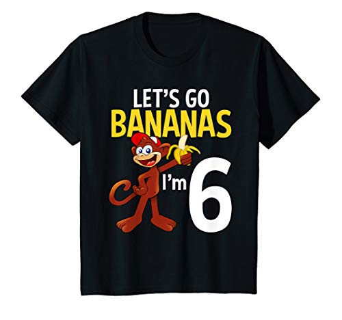 Kids 6 Year Old Monkey Birthday Party Zoo Animal Theme 6th Gift T-Shirt