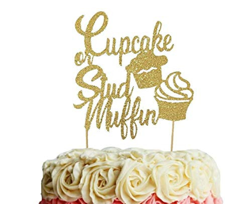 Cupcake or Stud Muffin Gender Reveal Cake Topper Cupcake or Stud Muffin Cake Topper Gender Reveal Cake Topper Its a Boy Its a Girl Gender Reveal Decorations Baby Shower Cake Topper