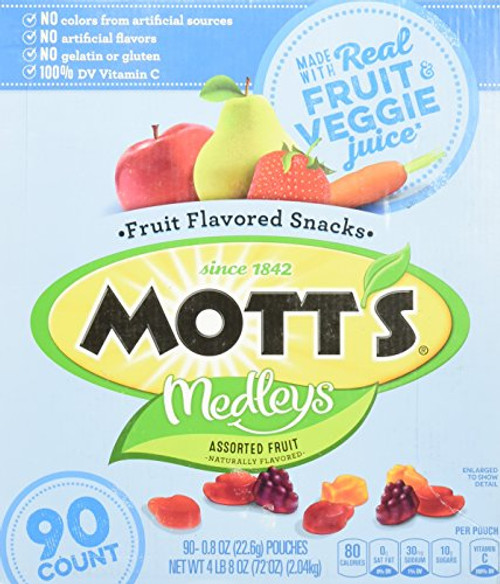 Motts Medley Assorted Fruit Flavored Snacks 90 ct. 0.875 oz Motts Medley Assorted Fruit Flavored Snacks 90 ct. 0.875 oz