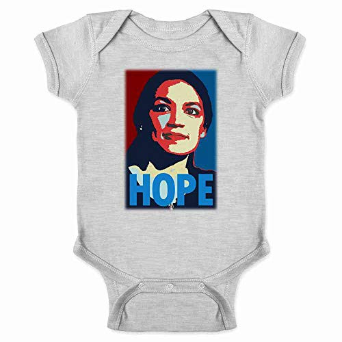 Pop Threads Alexandria Ocasio Cortez Hope Campaign Election Gray 6M Infant Baby Boy Girl Bodysuit