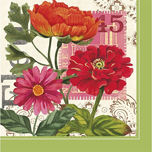 Evergreen Set of 2Cocktail Size Napkin 5 inchx5 inch Pack of 20 Botanical Garden