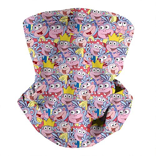 YUANZHIG Monkey Boots Explorer Girl ChildrenS TV Pink Adult Bandana Neck Gaiter Face Cover Safety Neckerchief
