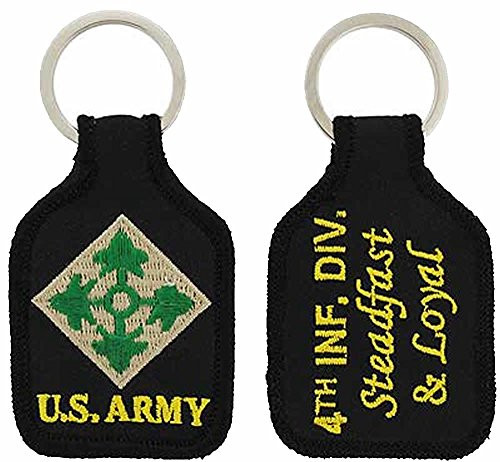 U.S. ARMY 4TH INFANTRY DIVISION STEADFAST  and  LOYAL KEY CHAIN - Multi-Colored - Veteran Owned Business