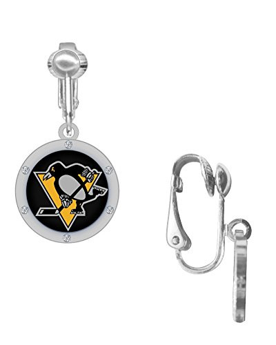 Pittsburgh Penguins Crystal Earrings CLIP-ON