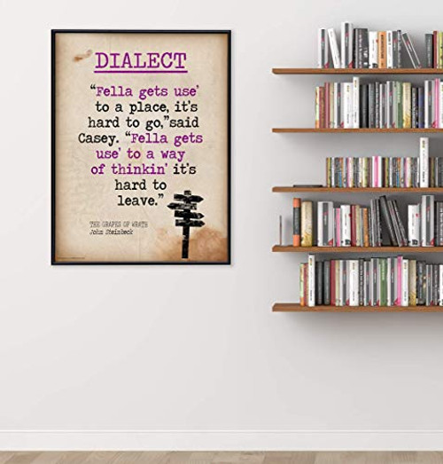 Dialect - Educational Poster featuring John Steinbeck Quote. Vintage Style Literary Term Classroom Poster
