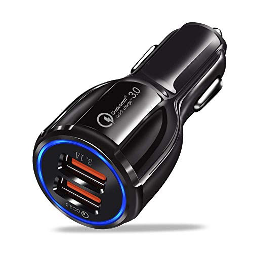 Nouvel Universal Car Charger - Qualcomm Quick Charge 3.0 Dual USB Ports with 5V3.1A Output  Black