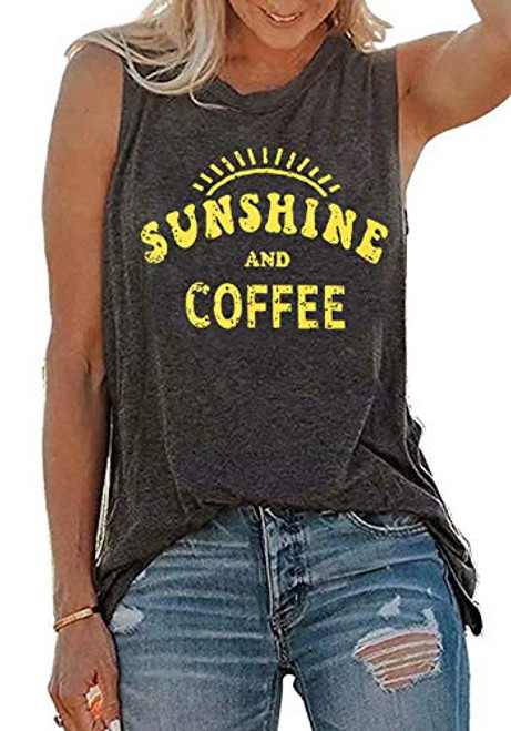 Umsuhu Sunshine and Coffee Tank Casual Summer Graphic Tank Tops for Women Sleeveless Graphic Tank Tops Tee Shirts Gray Small Umsuhu Sunshine and Coffee Tank Casual Summer Graphic Tank Tops for Women Sleeveless Graphic Tank Tops Tee Shirts Gray Small