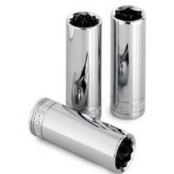 SK Hand Tool 8412 6 Point 12mm Drive Deep Socket, 3/8-Inch, Chrome