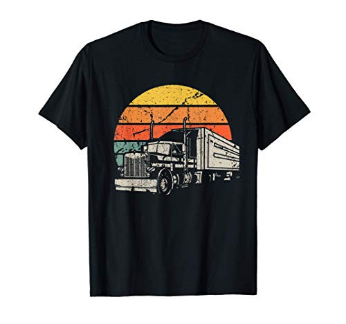 Vintage Truck Driver Gift Retro Sun Driving Trucker T-Shirt