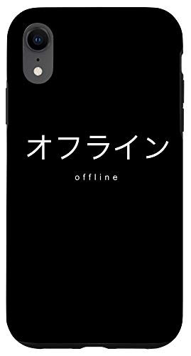 iPhone XR Offline Japanese Text Vaporwave Aesthetic Gamer Gifts Black Case