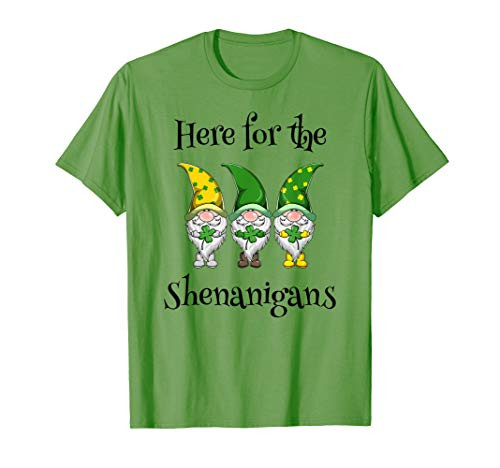 St Patricks Day Here For The Shenanigans Gnome Shamrock Gift T-Shirt St Patricks Day Here For The Shenanigans Gnome Shamrock Gift T-Shirt