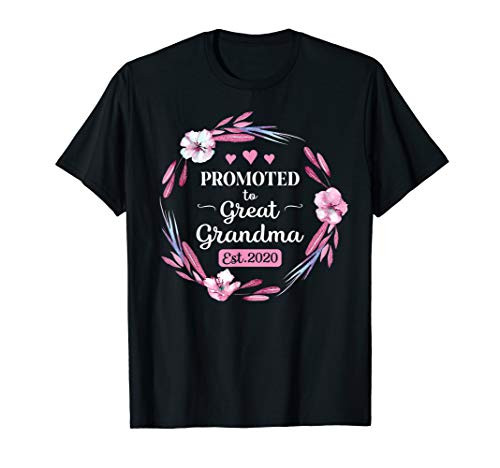 Promoted to great grandma est 2020 Pregnancy Reveal T-Shirt