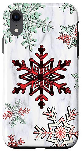 iPhone XR Snowflake Pattern Christmas Plaid Scandinavian Snowy Winter Case