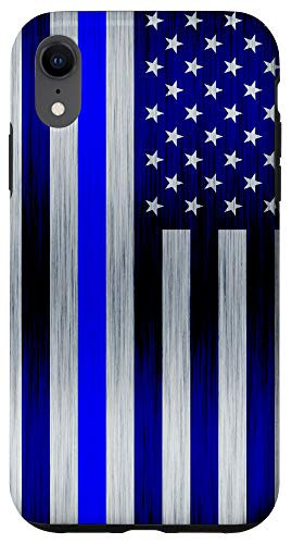 iPhone XR Thin Blue Line American Flag Police Blue Lives Matter Case