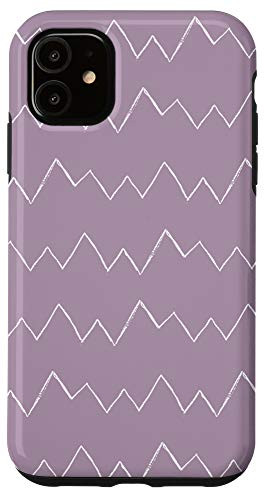 iPhone 11 Purple Abstract Trendy Mountains Aesthetic Line Pattern Case