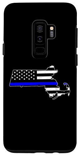Galaxy S9plus  Thin Line Blue Flag Massachusetts Police Pride Gift Case