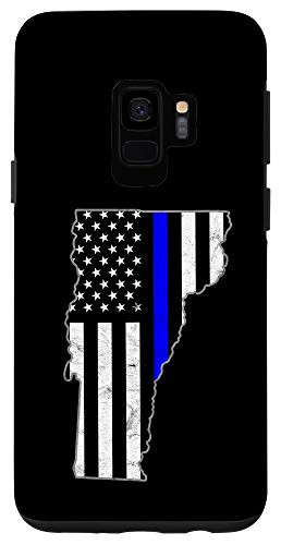 Galaxy S9 Thin Line Blue Flag Vermont Police Pride Gift Case