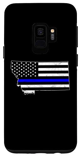 Galaxy S9 Thin Line Blue Flag Montana Police Pride Gift Case