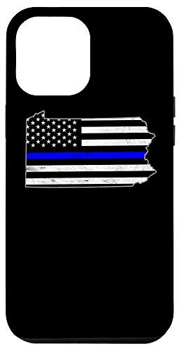 iPhone 12 Pro Max Thin Line Blue Flag Pennsylvania Police Pride Gift Case