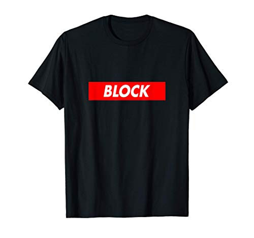 Block Name Red Box Logo Family Funny T-Shirt