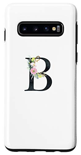 Galaxy S10 Modern Watercolor Florals Letter B Blue Pink White AAN008b Case