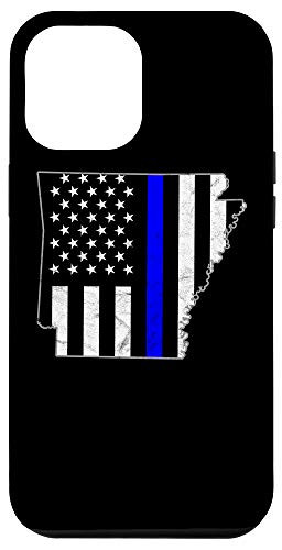iPhone 12 Pro Max Thin Line Blue Flag Arkansas Police Pride Gift Case