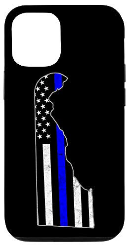 iPhone 12 12 Pro Thin Line Blue Flag Delaware Police Pride Gift Case