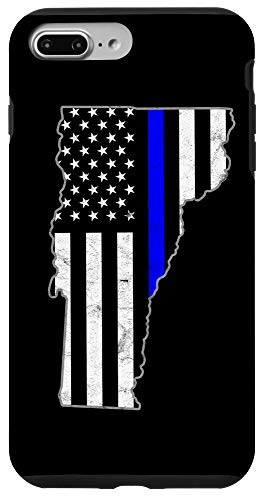 iPhone 7 Plus 8 Plus Thin Line Blue Flag Vermont Police Pride Gift Case