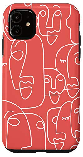 iPhone 11 Face Line Art Phone Case Woman Aesthetic Minimal Abstract Case