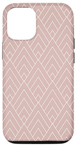 iPhone 12 12 Pro Pink Elegant Simple Geometric Lines Classy Pattern Case